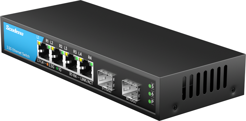 S200-6XHP-X2-AC Unmanaged POE Switch