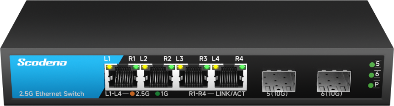 S200-6XHP-X2-AC Unmanaged POE Switch